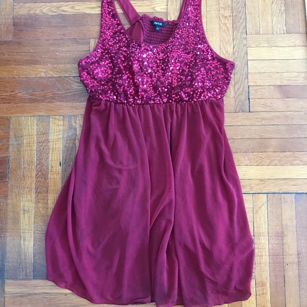 Red sequin dress